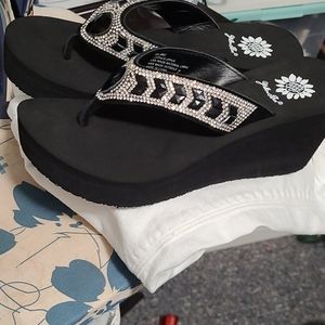 Yellow box flip flops